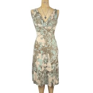 Boho Fairy Summer Dress V-neck Sleeveless Rretro Print 90's Coastal SIze M